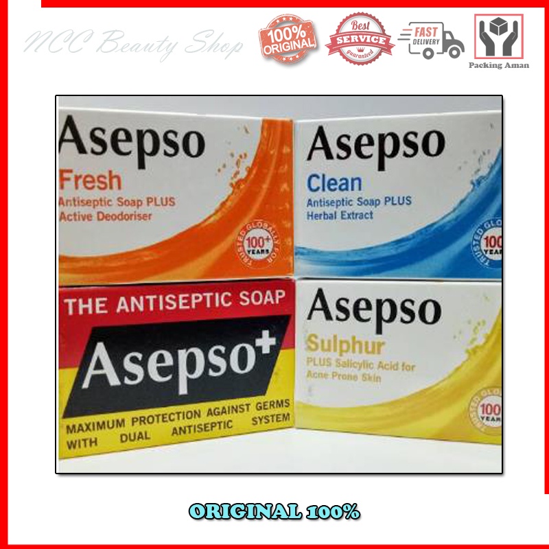 * NCC * Asepso Sabun Batang Antiseptik Asepso+ Antiseptic Soap Maximum Protection Membunuh Kuman