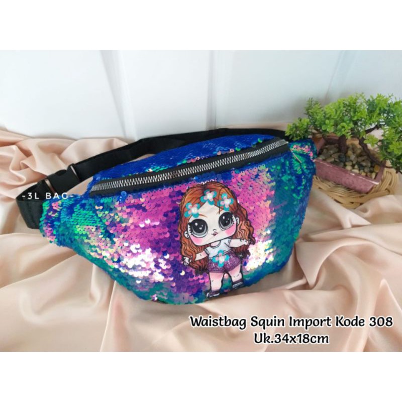 Waistbag squin/Waistbag anak/Waistbag mini/Waistbag lucu/tas anak/tas Glitter/tas fashion anak