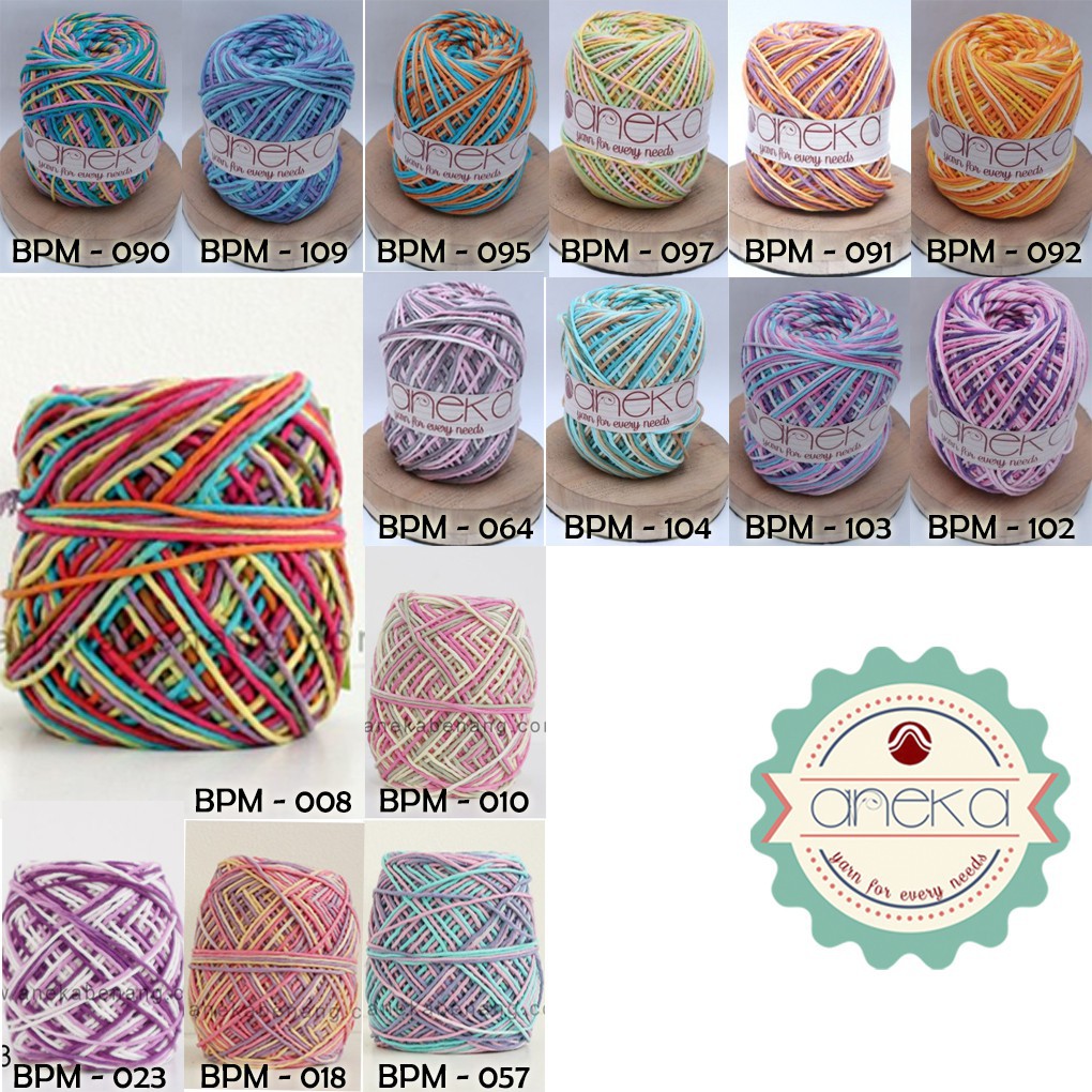 [GROSIR] - Benang Rajut Katun Big Ply Mambo / Sembur / Mix-color Cotton Yarn