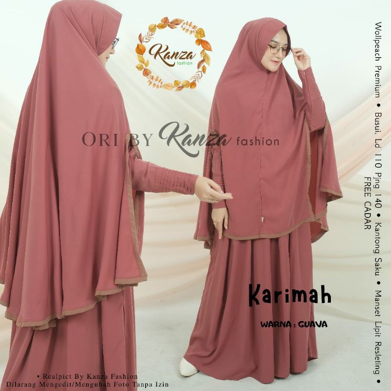 Gamis syar'i polos KARIMAH free cadar ORI by khanza