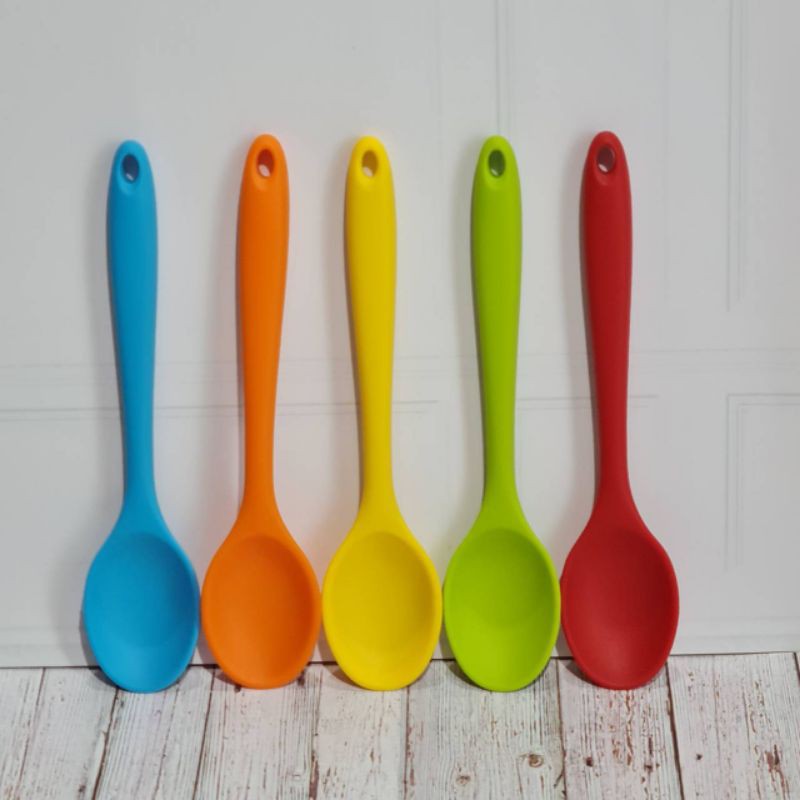 small silicone cooking spoonela / sendok oval kecil tebal 21cm