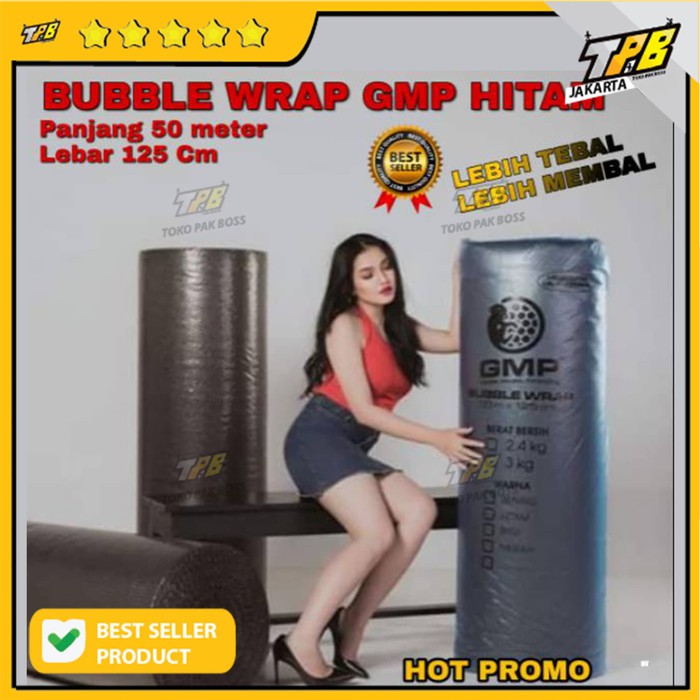 

Bubble Wrap HITAM GMP 125CMx50M Bubblewrap black Gelap 125 cm x 50 M