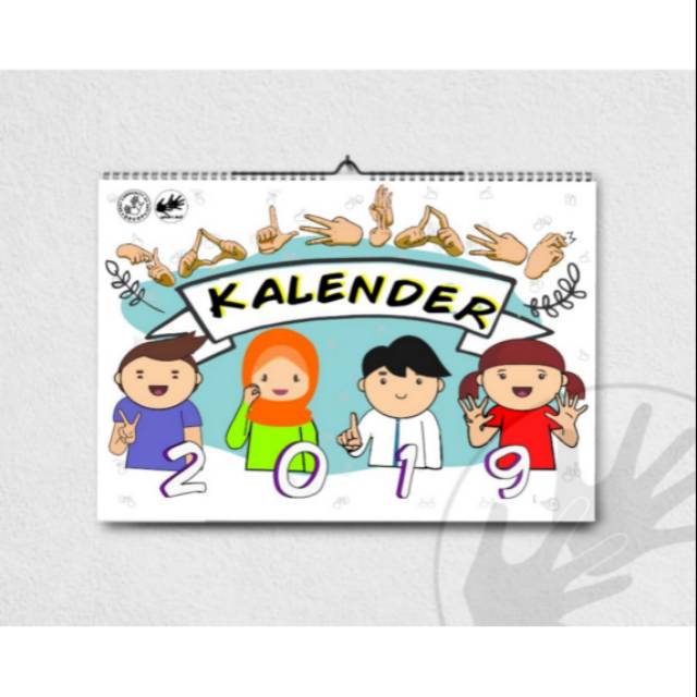 Kalender dinding BAHASA ISYARAT INDONESIA BISINDO ukuran a3 jumbo