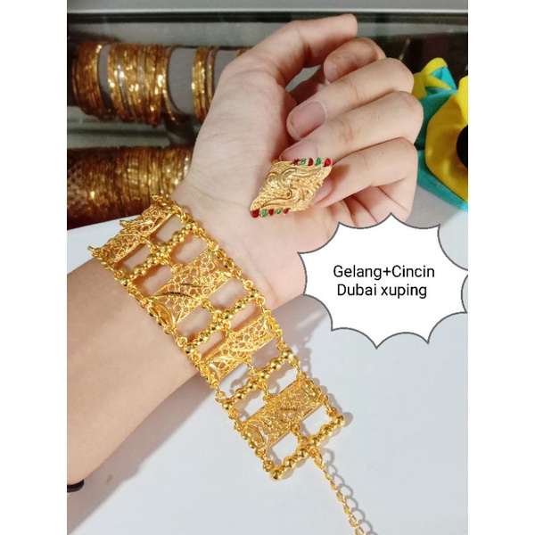 gelang Dubai lapis emas gratis cincin