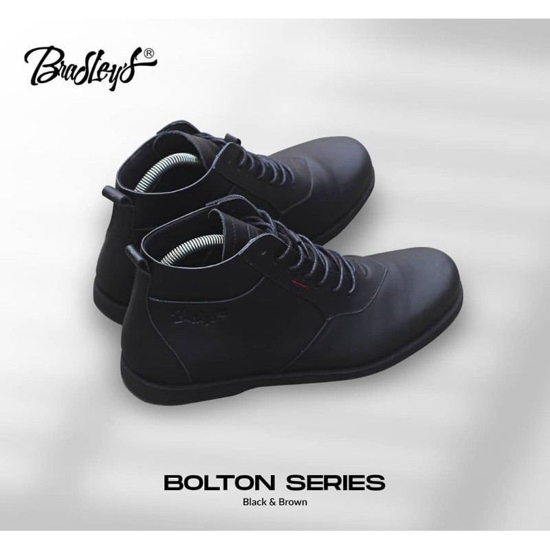 BOLTON BLACK - BRADLEY'S FOOTWEAR | Sepatu Boots Kulit Pria Kasual Kerja Office Klasik