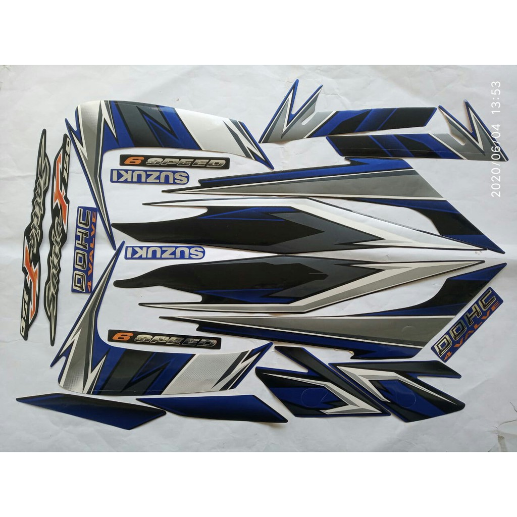stiker striping suzuki satria fu150 barong 2009 biru