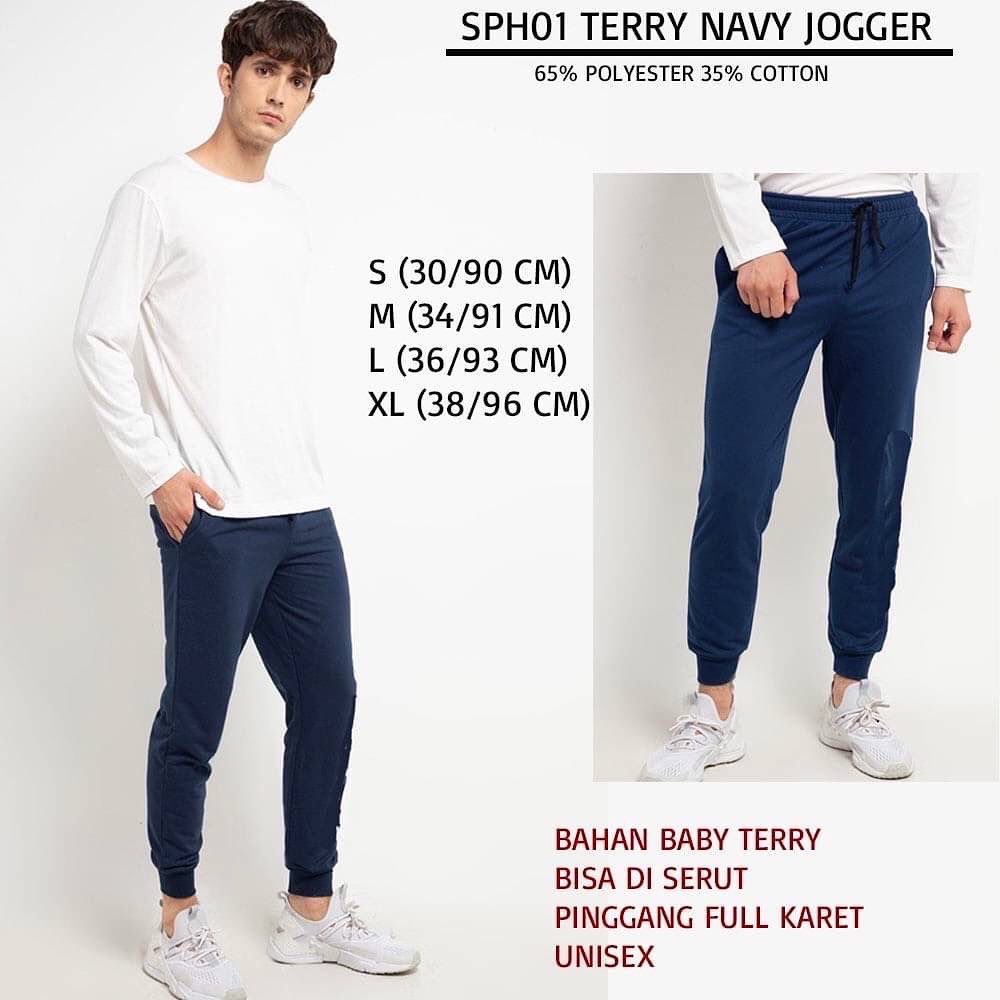 Celana Jogger Branded Pria - SPORT HIGH 01 TERRY JOGGER