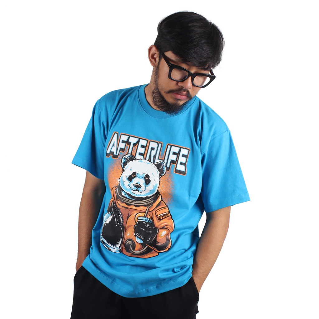 AFTERLIFE - Tshirt Afterout Panda Turquise Blue | 21050C