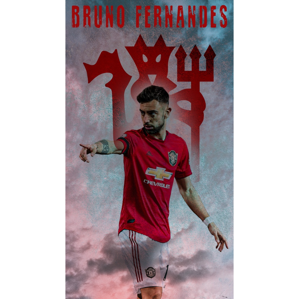 POSTER BRUNO FERNANDES  TERBARU PEMAIN SEPAK BOLA BRUNO FERNANDES  POSTER - POSTER MANCHESTER UNITED