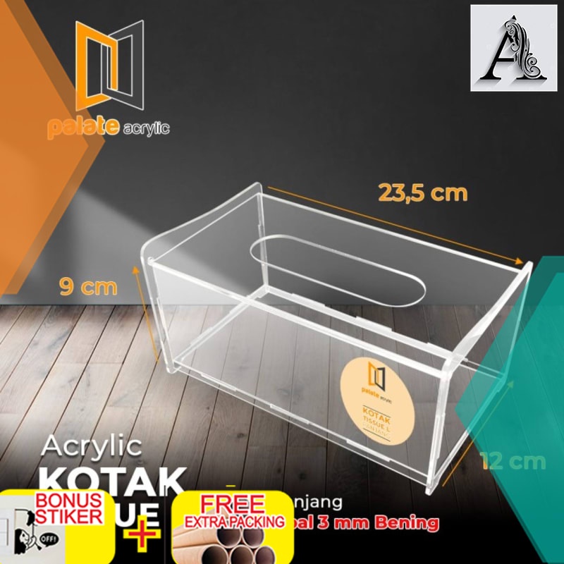 

Grosir AKRILIK KOTAK TISSUE L / ACRYLIC TEMPAT TISSUE / TISSUE BOX 3MM