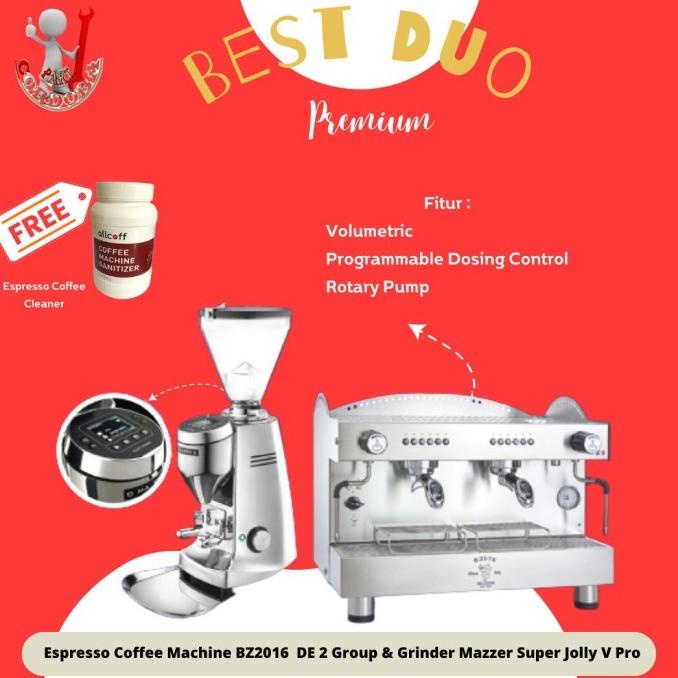 Paket Mesin Kopi Cafe Bezzera B2016 2 Group Dan Mazzer Super Jolly V Store_Liaa