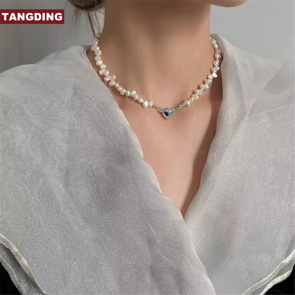 【COD Tangding】Kalung Rantai Klavikula Hias Mutiara Imitasi Gaya Perancis Untuk Perempuan