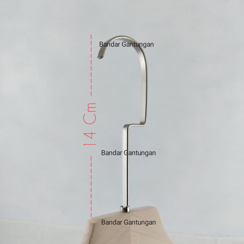 Hanger kayu natural cantelan silver Gantungan Baju Korea Hanger Kayu Jepit / Hanger Kayu Baju Hanger Distro -BH