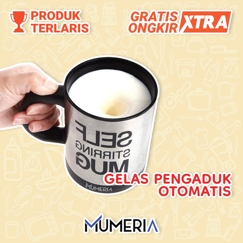 SELF STIRRING MUG Gelas Mixer Pengaduk Air Kopi Susu Jus Minuman Otomatis Praktis Food Grade Murah