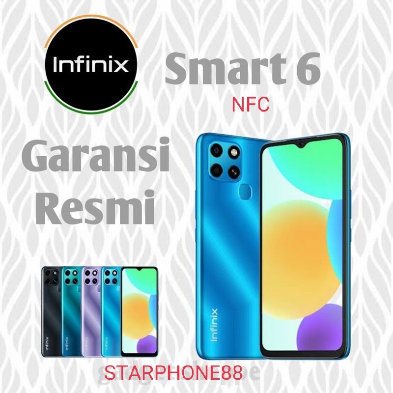 infinix smart 6 nfc  ram 2 32   3 64gb garansi resmi