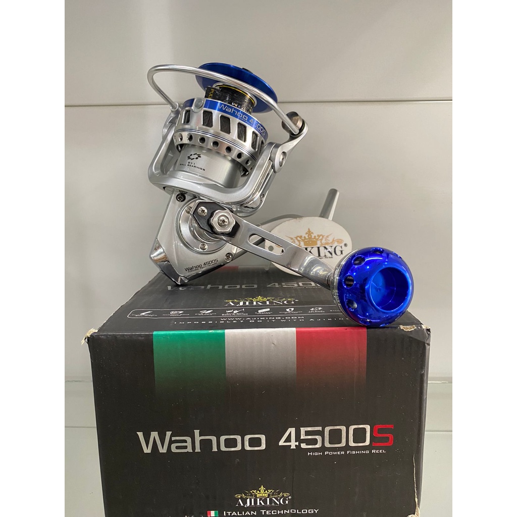 AJIKING REEL WAHOO S SERIES 10+1BB METAL POWER HANDLE DRAG CARBON WASHER MAX 20KG