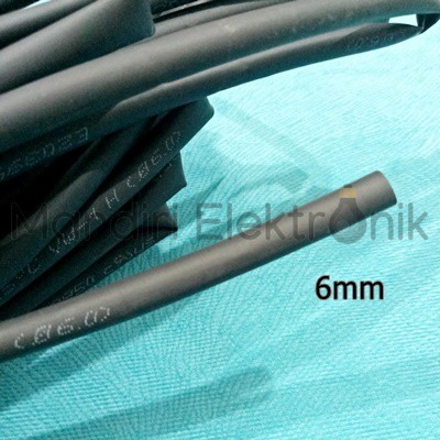 Heatshrink Selongsong Kabel Bakar 6 mm per meter