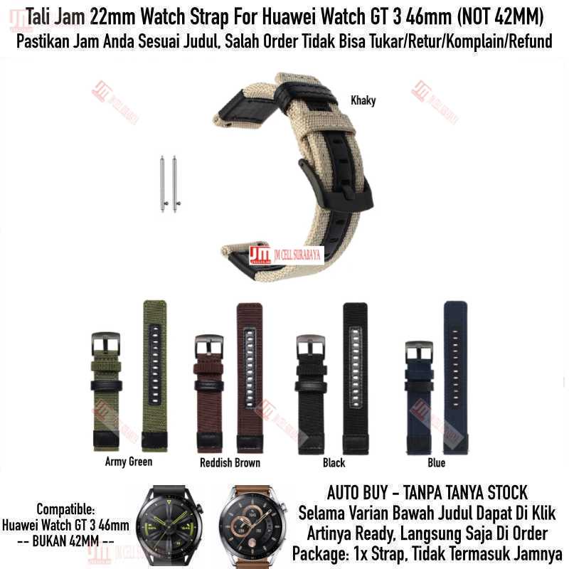 Woven Watch Strap Huawei Watch GT3 GT 3 46mm - Tali Jam Tangan 22mm Nylon Tebal