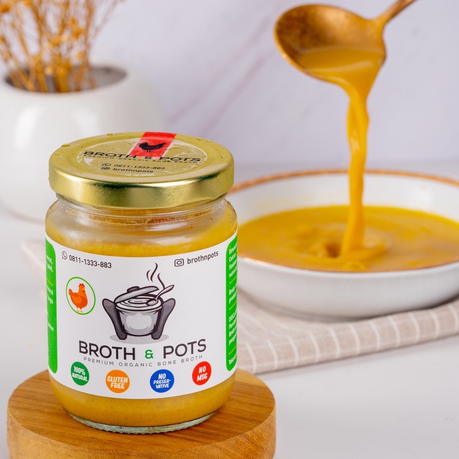 

PAKET 4 JARS CHICKEN ORIGINAL - BROTH n POTS Premium Organic Chicken Bone Broth
