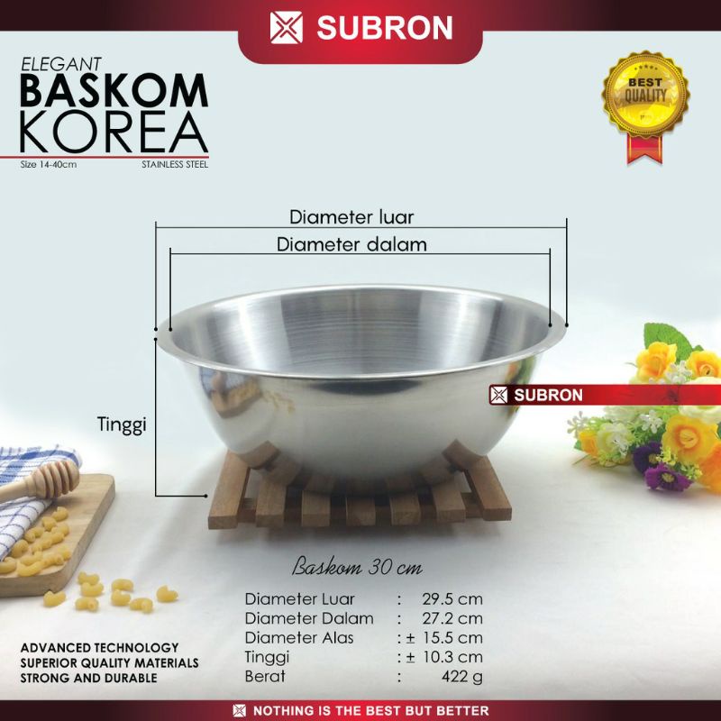 baskom stainless Steel tebal