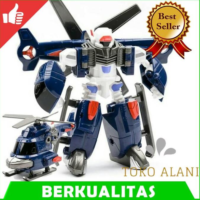 MAINAN ANAK LAKI LAKI EDUKASI ROBOT TRANSFORMER TOBOT HELICOPTER mR4