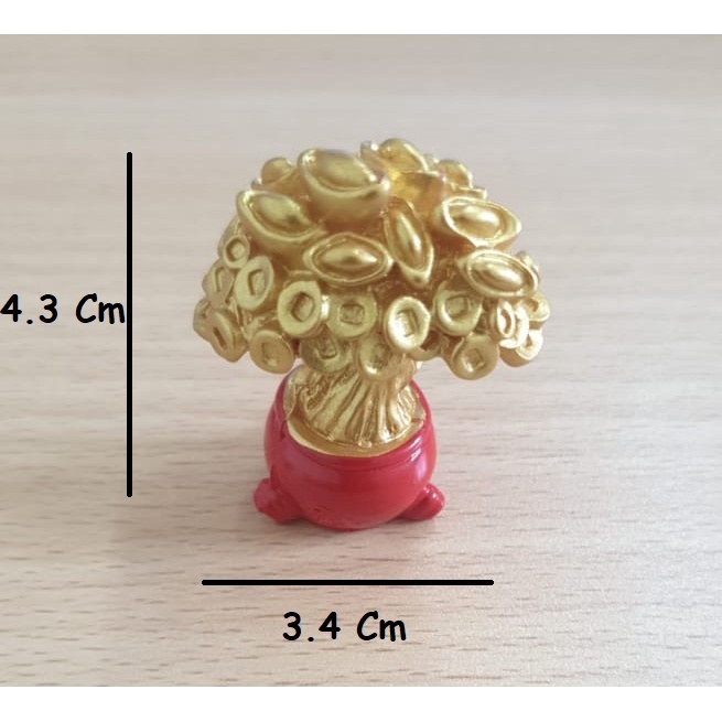 Cake Toper Figure Topper Miniatur Hiasan Kue Imlek Pohon Uang Emas Gold