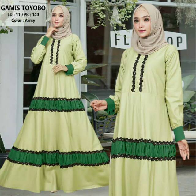 GAMIS/DRESS WANITA TOYOBO ARMY