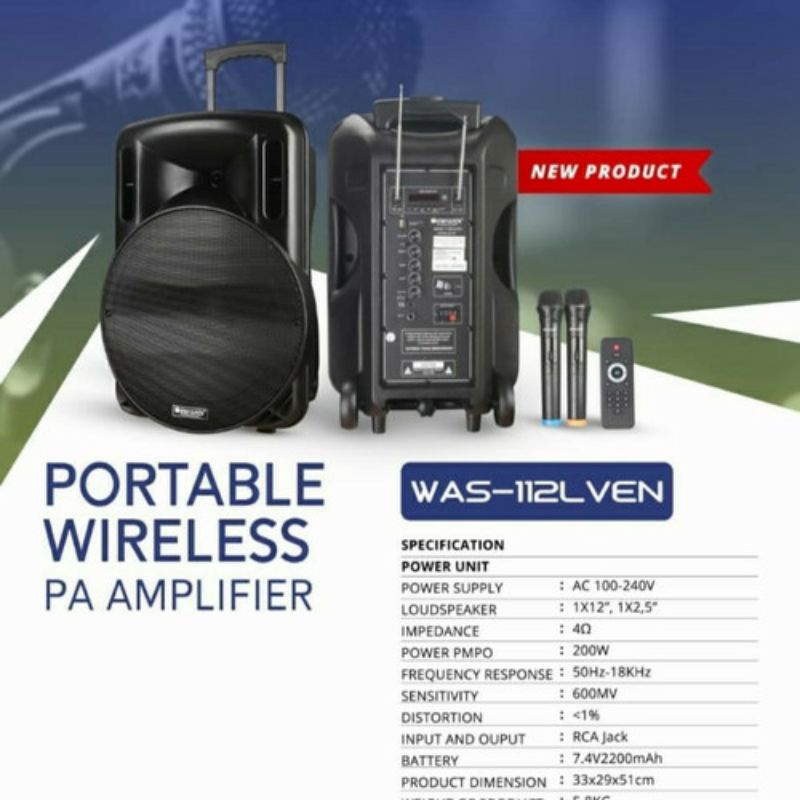 Speaker aktif portable meeting 12 inch Aiwa 112LVEN Original bluetooth