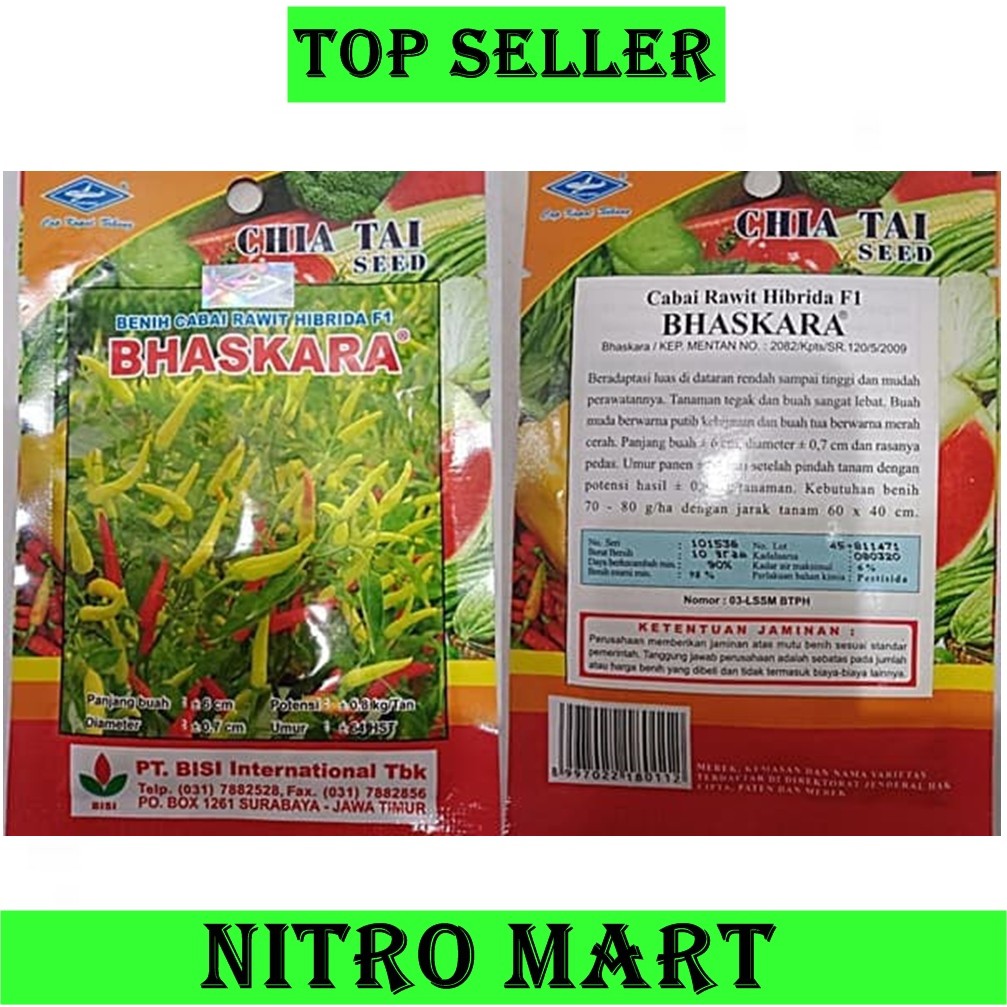 Bibit Cabe Rawit Hibrida F1 BHASKARA atau  Benih Cabai Rawit Hibrida F1 BHASKARA