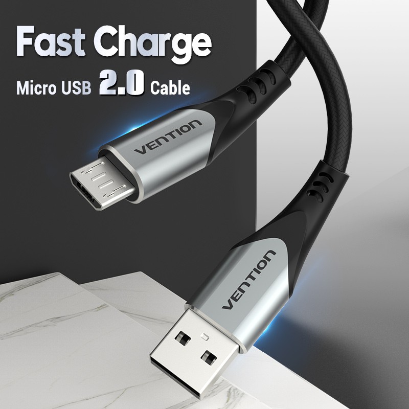 Vention Micro USB Cable 3A Fast Kabel Data Charging &amp; Data Sync Cable Nylon Braided Wire for Micro USB Mobile Phone Cables