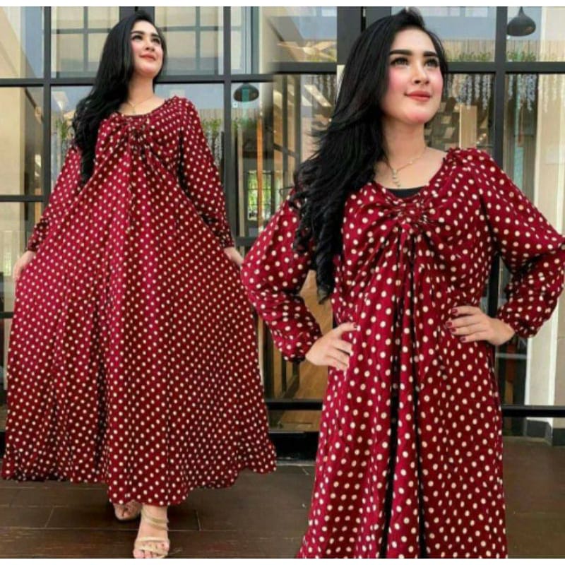 TERBARU GAMIS POLKA SERUT VIRAL PALING LARIS