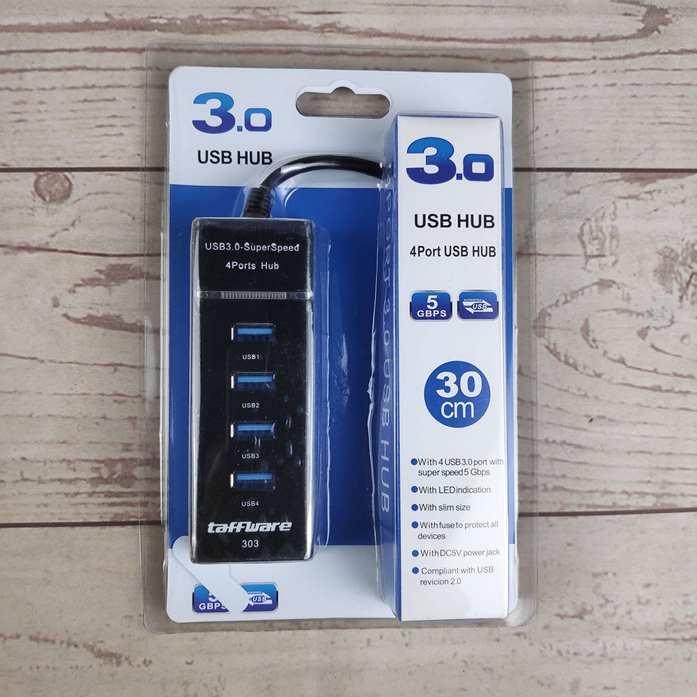 HIGH SPEED USB HUB 3.0 4 PORT HITAM