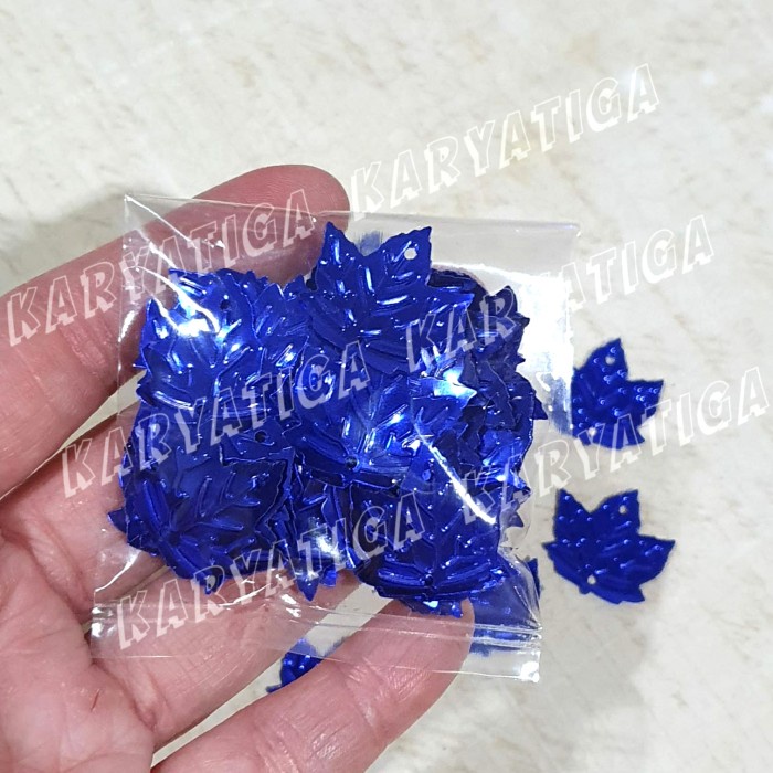 Payet Manik Daun Pepaya Biru Tua (5 gram)