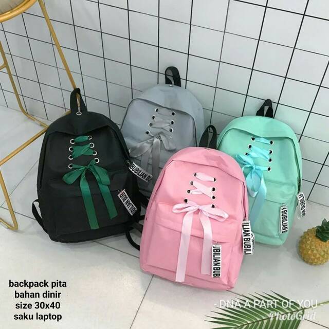 BACKPACK KOREA - Ransel style tali pita bibilung Ransel wanita BISA COD