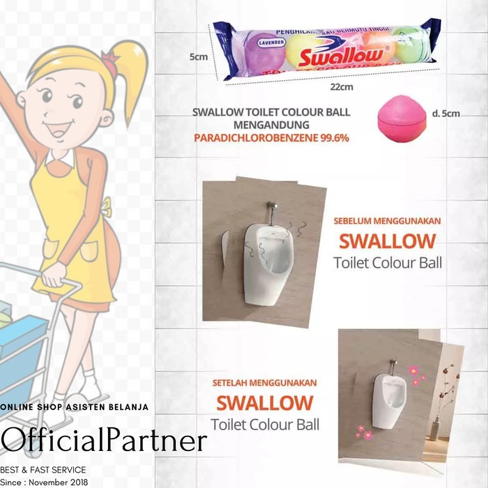 Kamper SWALLOW Jumbo Naphthalene Ball Isi 5 pcs Bola Bulat Putih isi5 Kapur Barus Toilet Kamar Mandi Napthalene