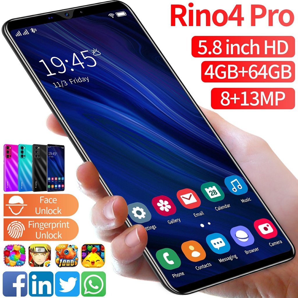 Rino5 /Rino4 hp murah asli Android Handphone 4G Smartphone 5.8 Inci