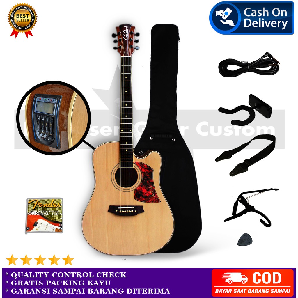 Gitar Coleclark Akustik Elektrik Jumbo Custom