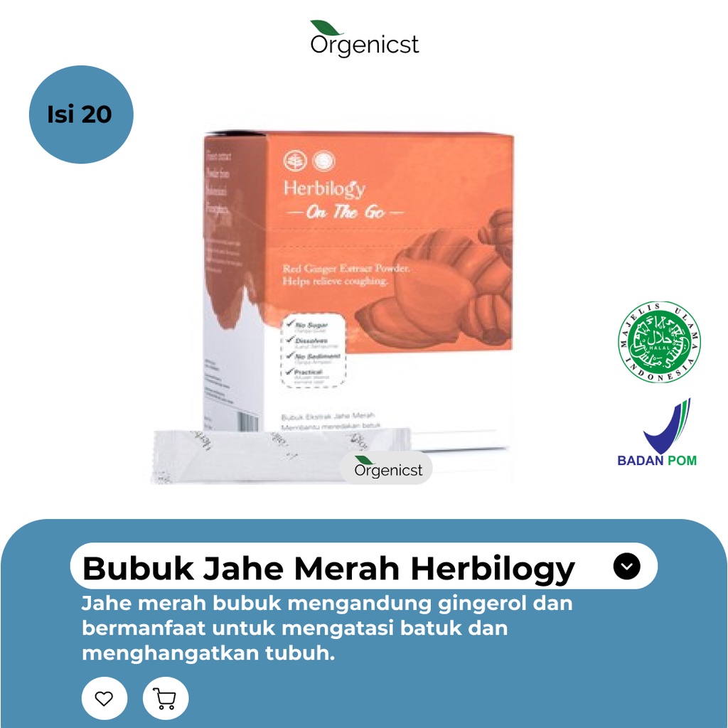 

Herbilogy red ginger extract powder - minuman ekstrak jahe merah bubuk murni - healthy food organik - herbiology