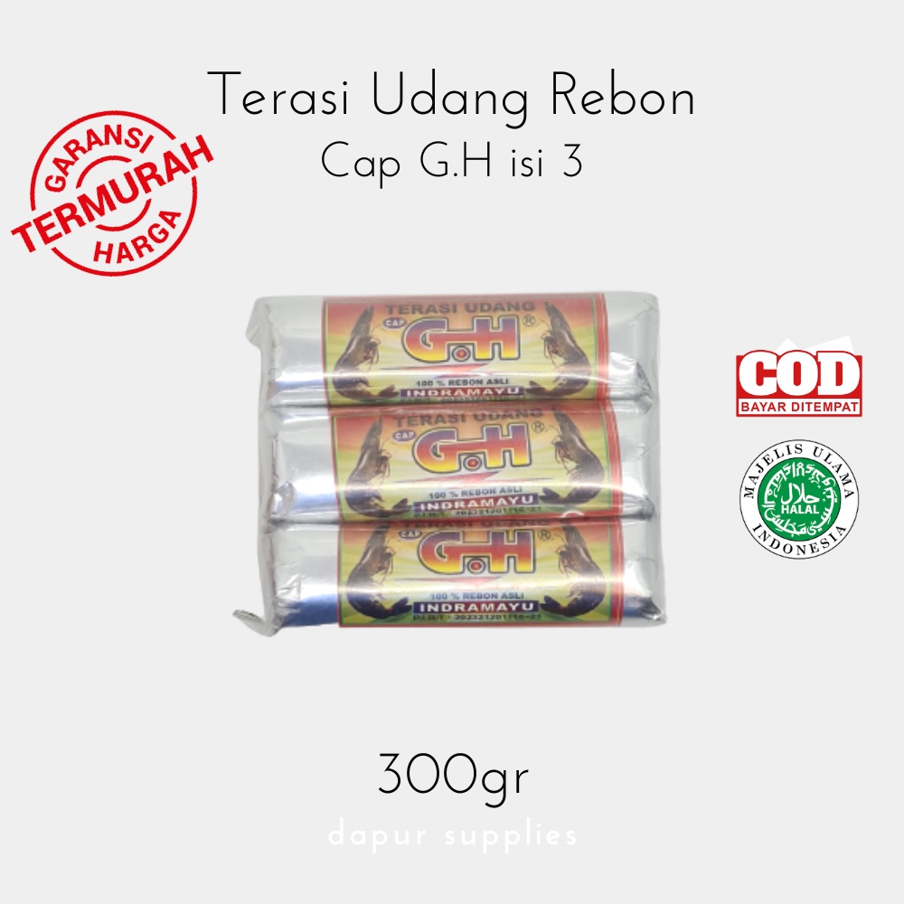 

Terasi Udang Rebon / Shrimp Paste – Cap G.H isi 3 bungkus besar (300g)