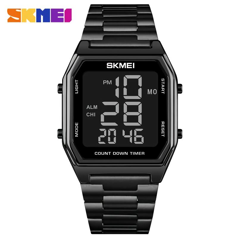 Jam Tangan Digital Rantai Pria Original SKMEI 1735