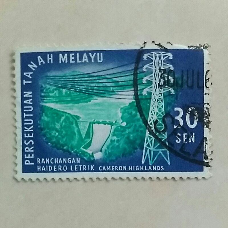 

(AA) Perangko Federasi Malaya Cameron Highlands Hydroelectric Project (1963) 30sen Used