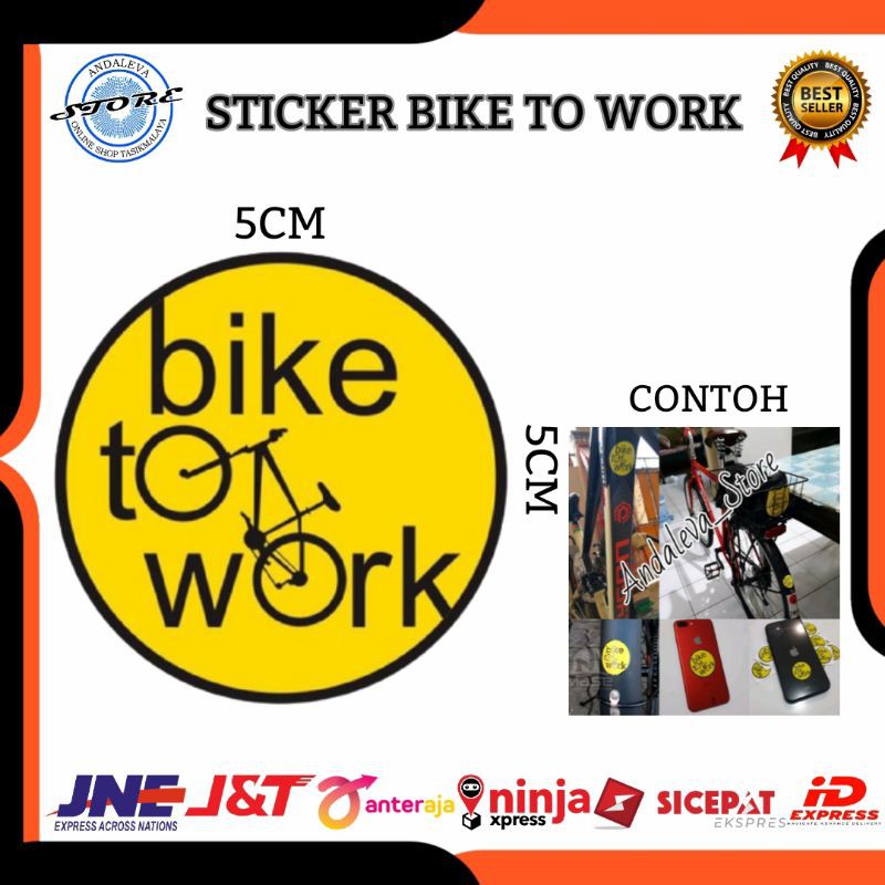 Sticker Bike To Work / Decal Sticker Bike To Work / Sticker Sepeda Bike To Work / Logo Bike To Work