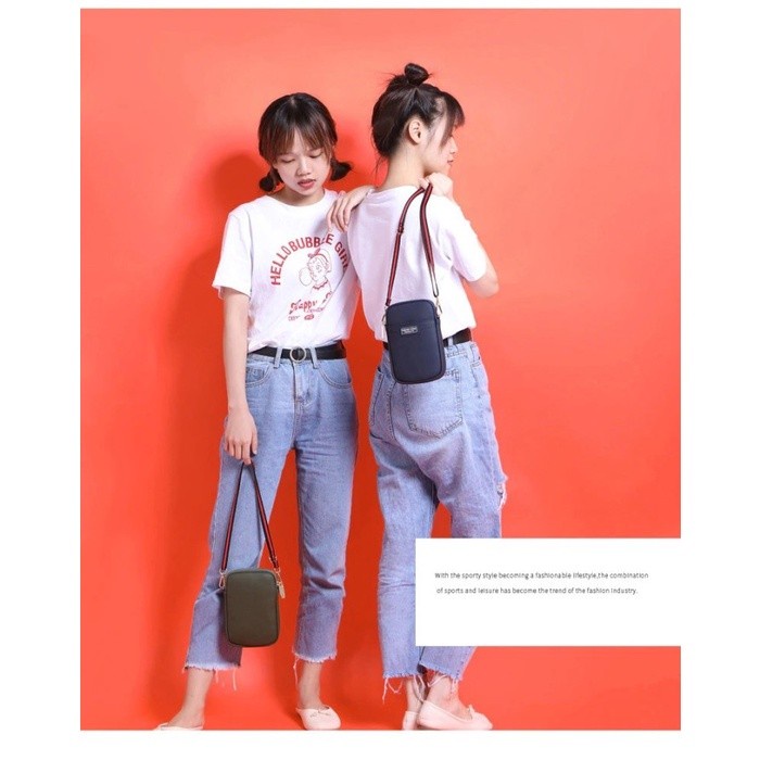 tas hp wanita tas selempang Tas Selempang Wanita Cewek t 199 Tas Mini Kulit Sling Bag - light blue Y