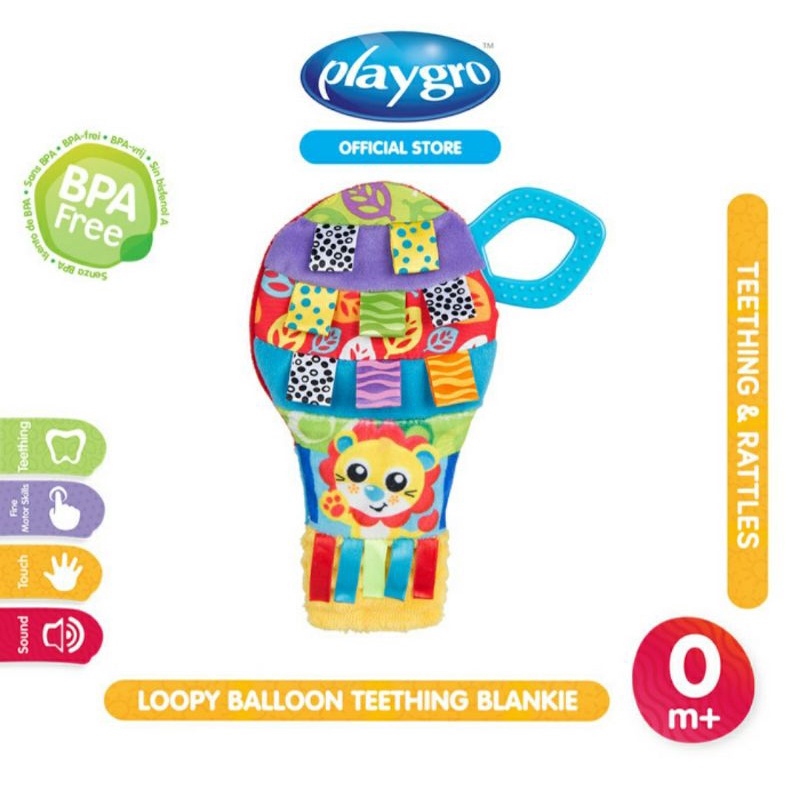 Playgro Loopy Balloon Teething Blankie 0m+