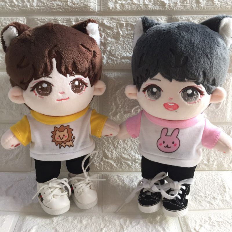 Wang Yibo Kitty  and Xiao Zhan Kitty Cat 20 cm doll cpop doll kpop doll BJYX boneka
