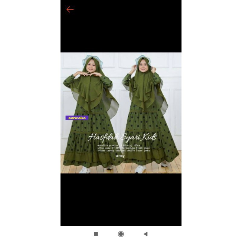 hasfdah gamis anak by sancaka