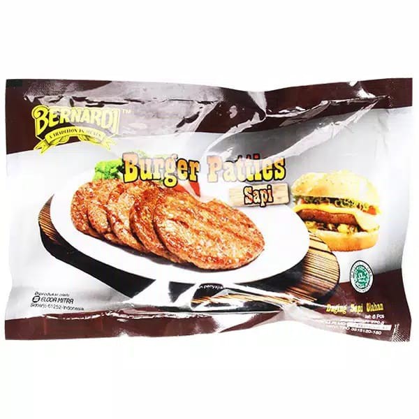 

Bernardi Burger Patties Sapi Premium Frozen Food 270 GR Isi 6 Pcs