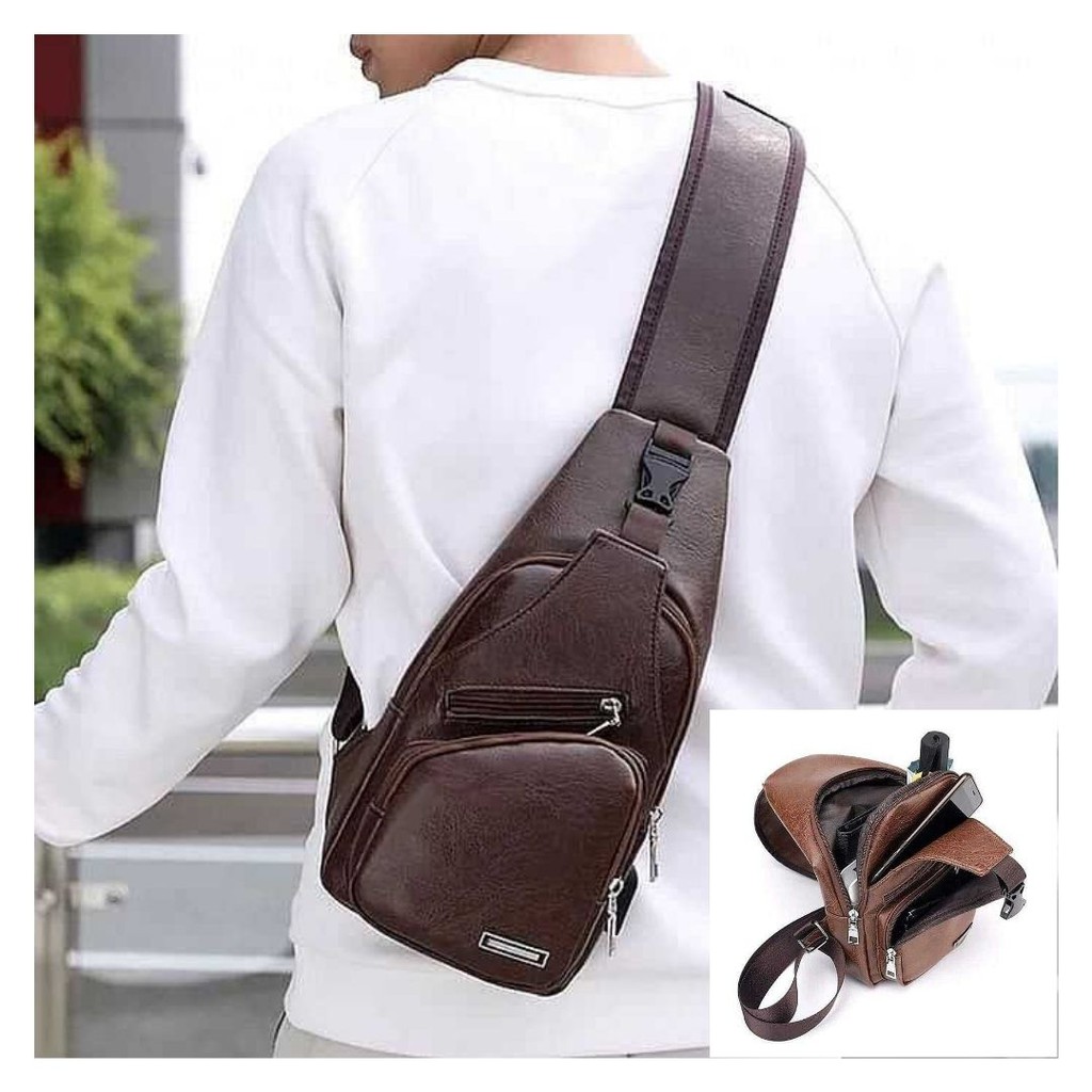 Tas Dompet Selempang  Sling Bag Coklat Elegan 111157