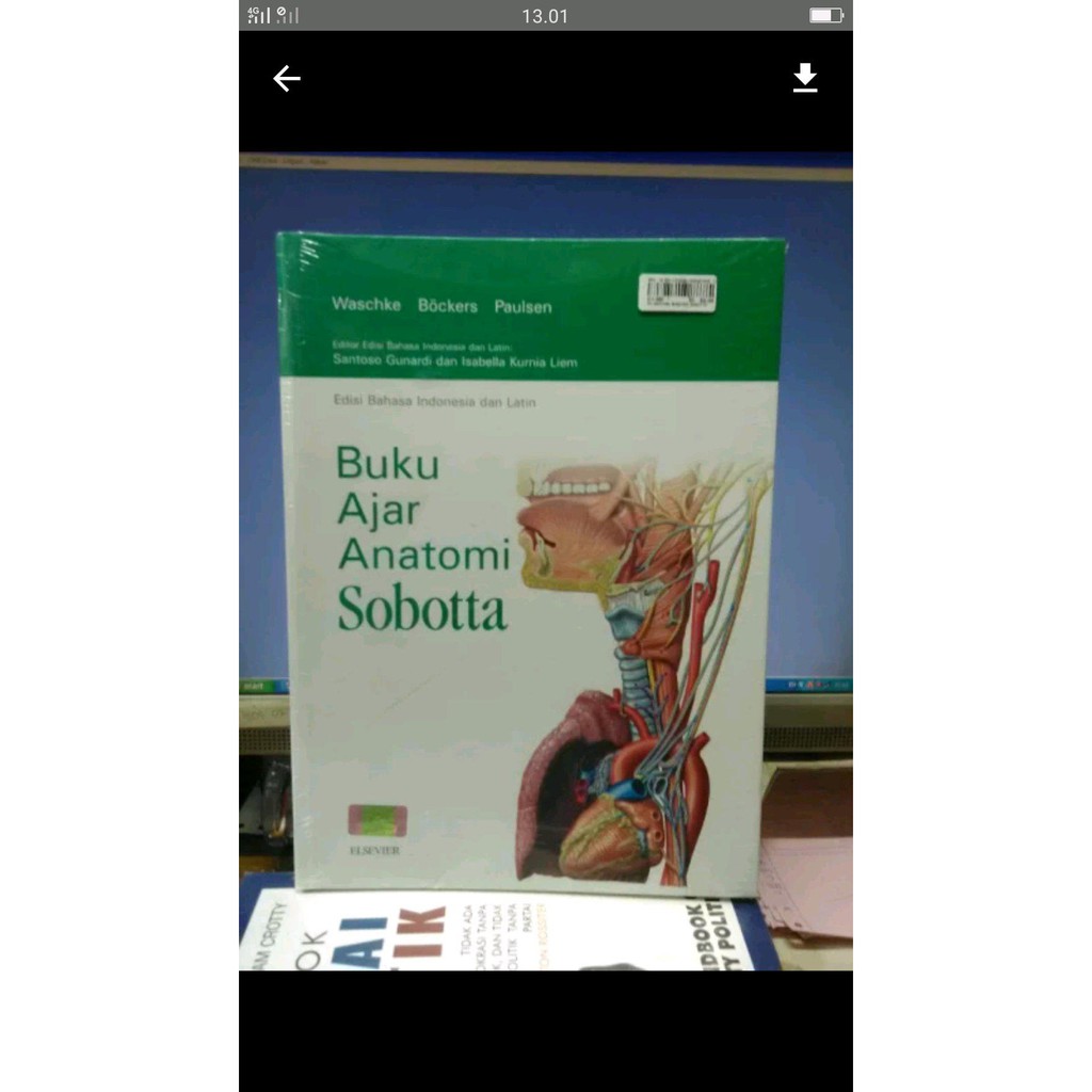Jual buku Buku Ajar Anatomi SOBOTTA. .Edisi Bahasa Indonesia Dan Latin. .Elsevier.  .ORiginall.