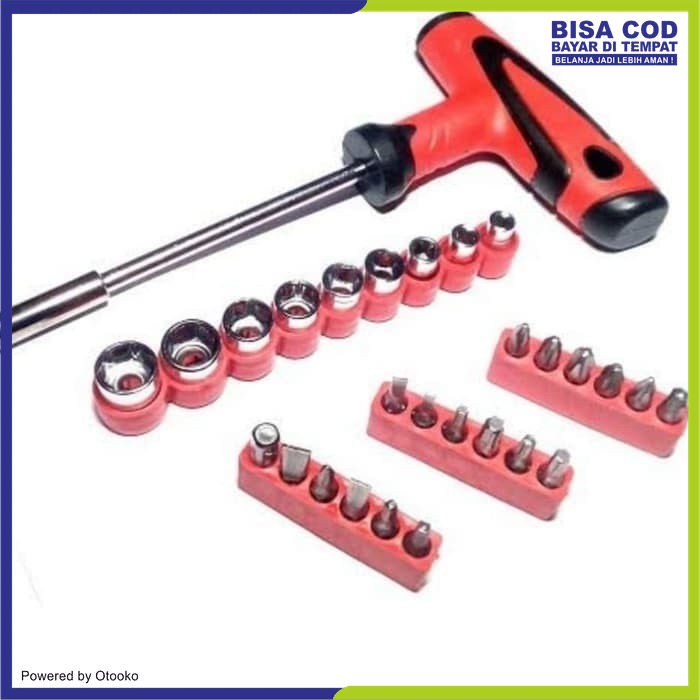 Obeng set Motor ketok sock palu kunci T 24 Pcs Screwdriver Multifungsi